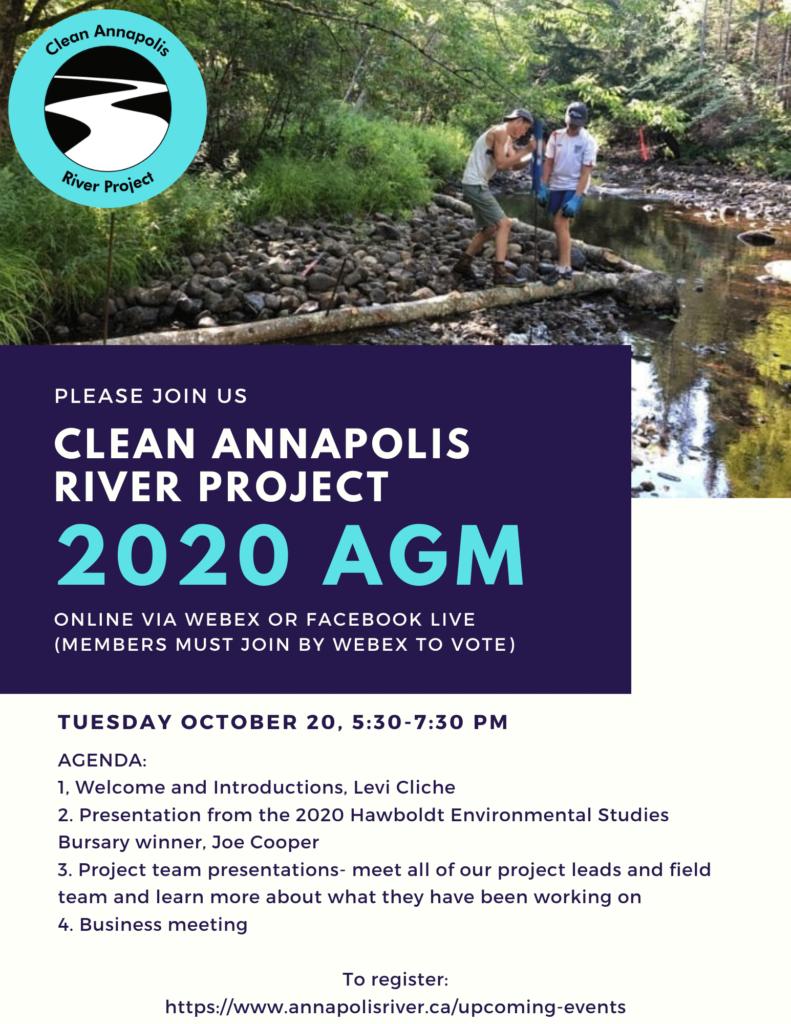 Clean Annapolis River Project - AGM Oct 20, 2020